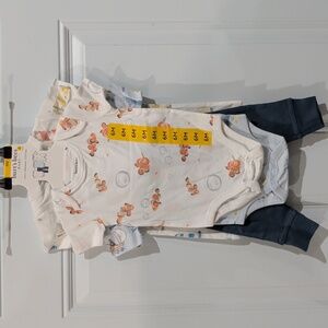Baby Burt's Bees 4 Piece Organic Cotton Set Sizes 0-3M, 3-6M & 12M Fish NWT